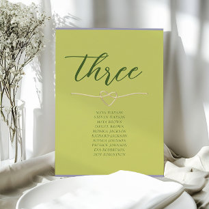 Carte de siège Mariage de couleur vive