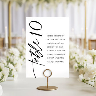 Carte de siège Mariage de script de calligraphie m