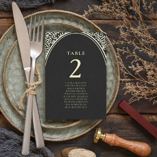 Carte de siège Mariage en or et noir