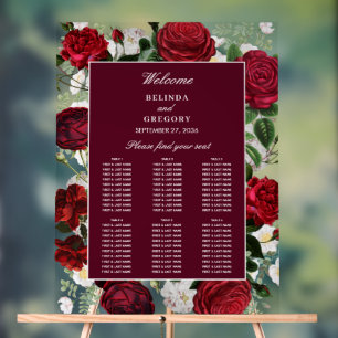 Carte de siège Mariage Floral Bourgogne