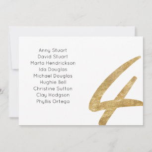 Carte de siège Mariage Gold table 4