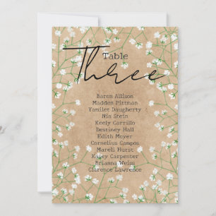 Carte de siège Mariage inspirée de la respiration