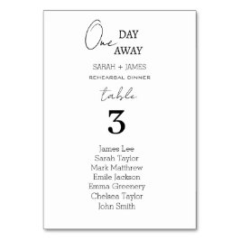 Carte de siège Mariage simple à un jour