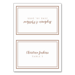 Carte de siège pour invité personnalisée Marron Mo