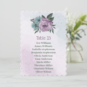 carte de sièges botaniques de fleurs bleues violet