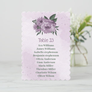 carte de sièges botaniques de fleurs violettes