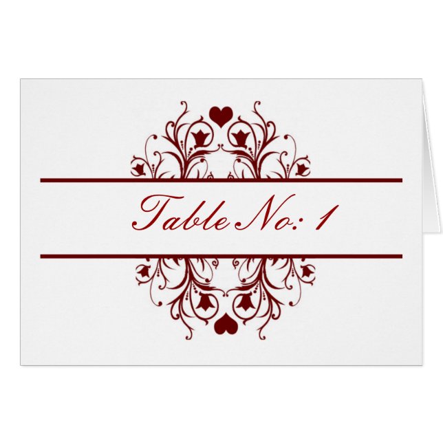 carte de sièges table rouge (Devant Horizontal)