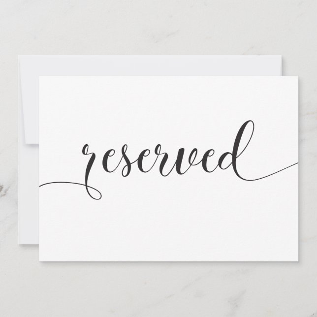 Carte de signalétique de mariage réservée calligra (Devant)