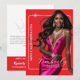 Carte de signature imprimée de pageant avec découp