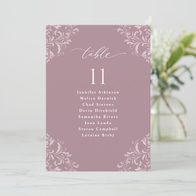 Carte de signe élégant Mariage Mauve Seigneurs (Debout devant)