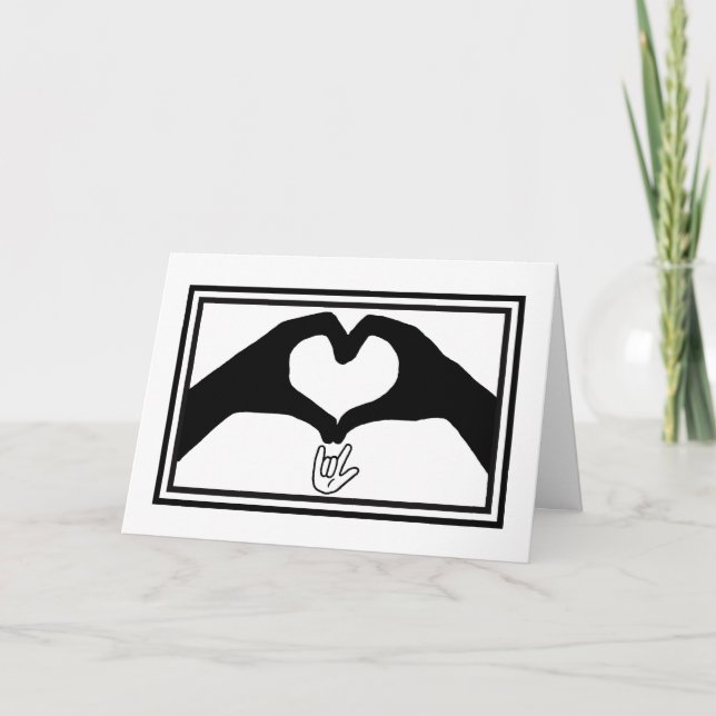 Carte de signes de la main 'Je t'aime' (Devant)