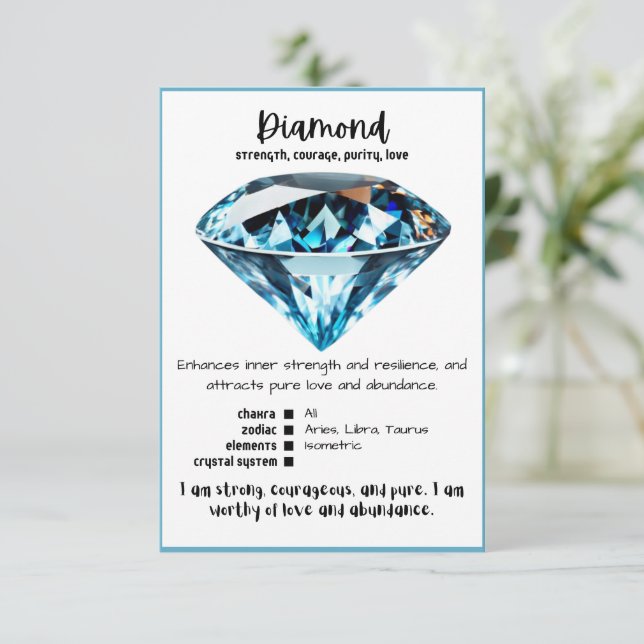 Carte de signification de cristal de diamant (Debout devant)