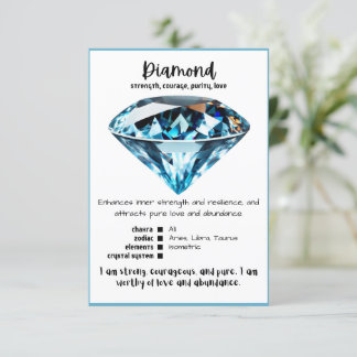 Carte de signification de cristal de diamant