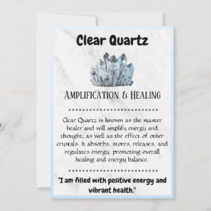 Carte de signification de cristal - Quartz clair