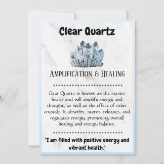 Carte de signification de cristal - Quartz clair
