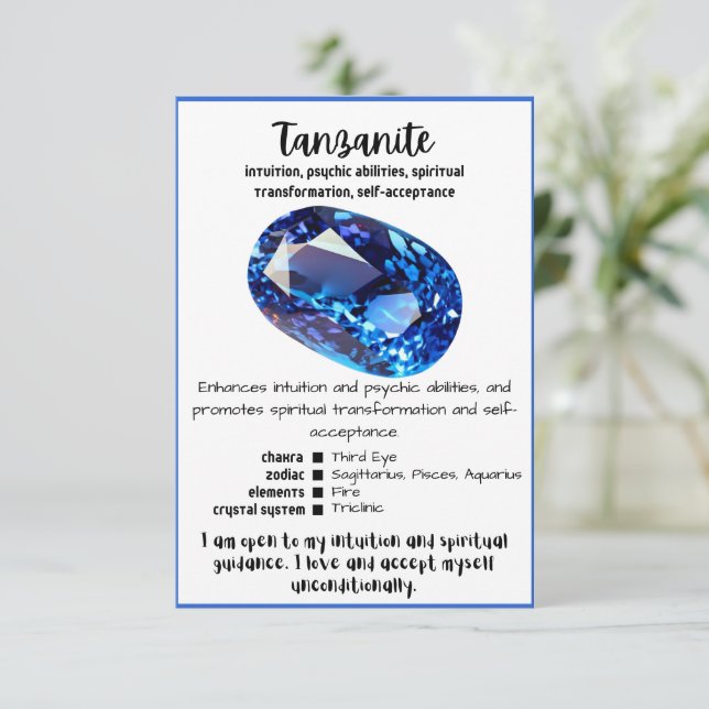 Carte de signification en cristal de Tanzanie (Debout devant)
