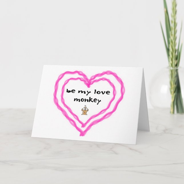 Carte de singe d'amour (Devant)