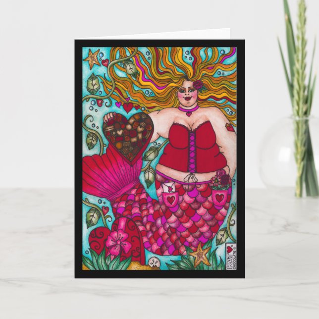 Carte de sirène au chocolat de Valentine (Devant)
