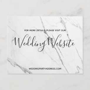 Carte de site mariage Carte postale Marbre blanc