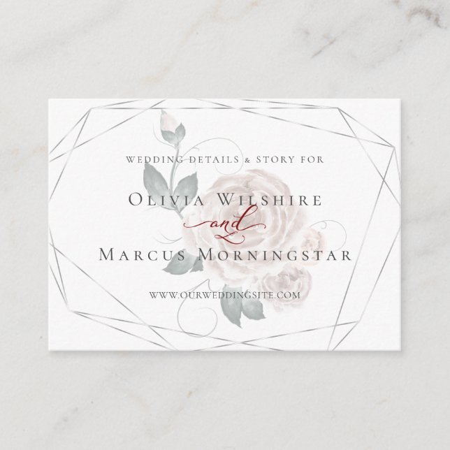 Carte de site mariage | Dusty Mauve Floral (Devant)