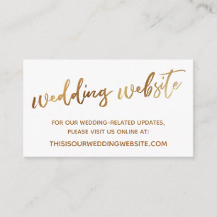 Carte de site Mariage Gold & White Typography