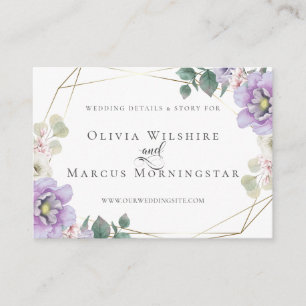 Carte de site mariage   Lavender Watercolor Floral