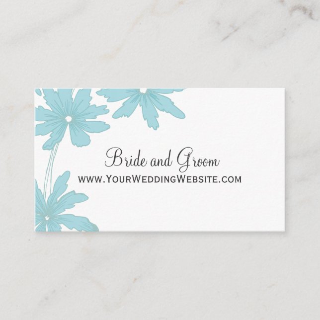 Carte de site Mariage Light Blue Daisies (Devant)