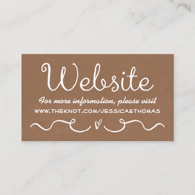 Carte de site mariage | Rustic Country Kraft (Devant)