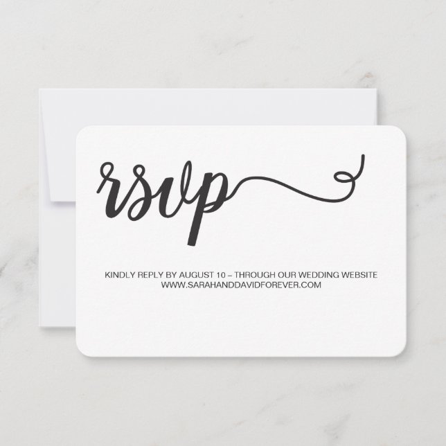 Carte de site RSVP en noir et blanc sans envoi (Devant)
