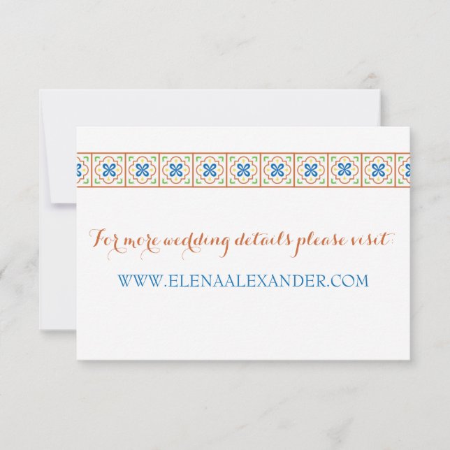 Carte de site Web de carreau espagnol de Talavera (Devant)