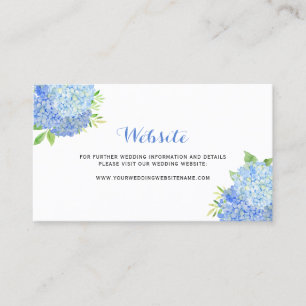 Carte de site Web Mariage Floral Blue Hydrangea