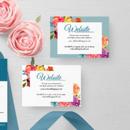 Carte de site Web Mariage floral coloré d'été bril