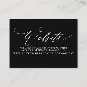 Carte de site Web Mariage noir de script moderne
