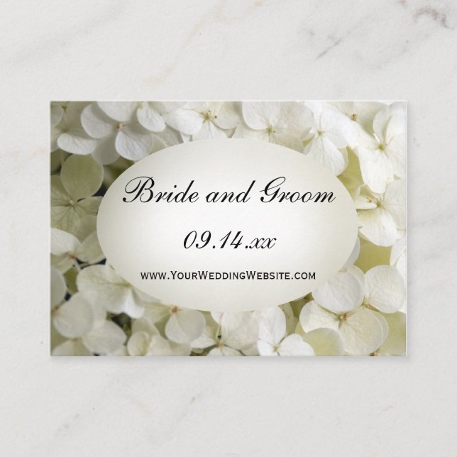 Carte de site Web Mariage White Hydrangea (Devant)