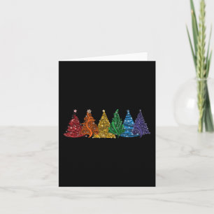Carte De Six Lgbtq Pride Arbres de Noël Arc-en-ciel Vect