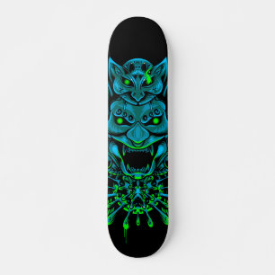 Carte de skateboard bleu Oni Masque Japonais