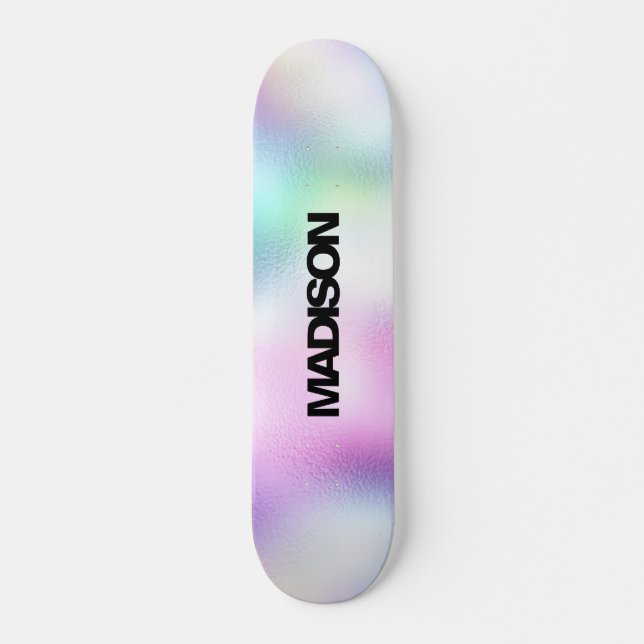 Carte de skateboard personnalisée Nom Modern Cute (Devant)