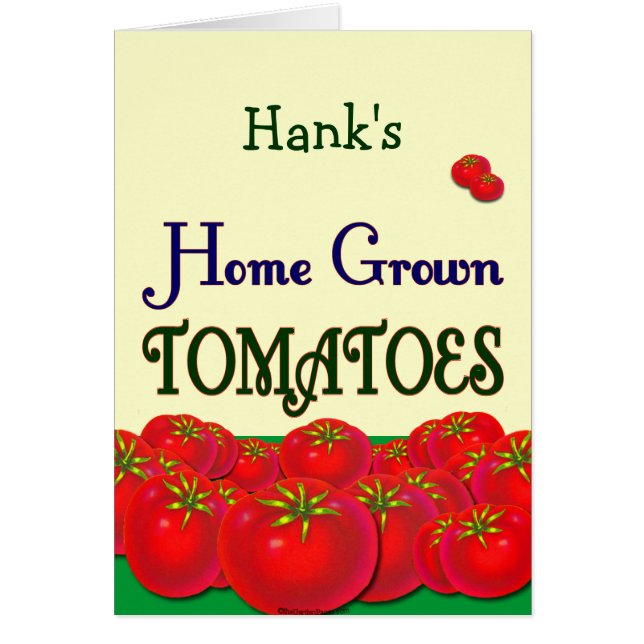 Carte de Slogan de Jardin de Tomate Personnalisée (Devant)