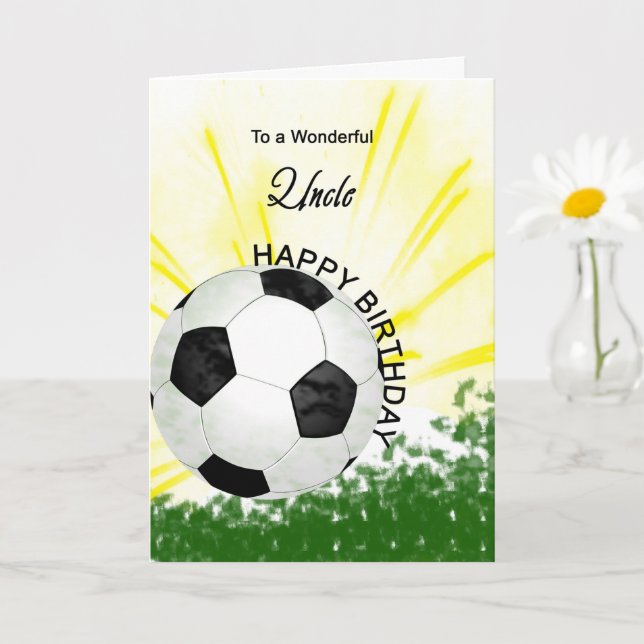 Carte de soccer Oncle Anniversaire (Petite plante)