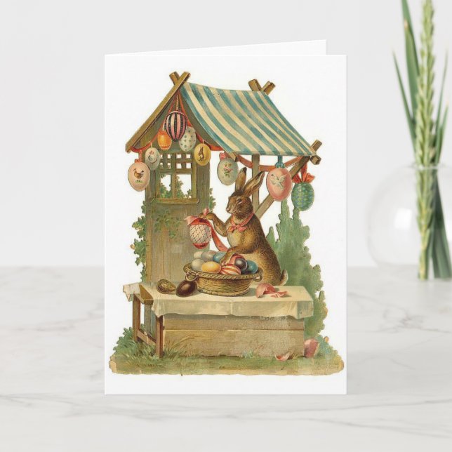 Carte de socle pour oeufs de lapin de Pâques (Devant)