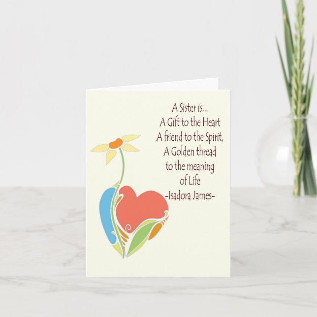 carte de soeur (Devant)