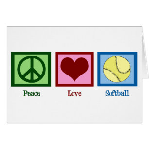 Carte de softball de paix d'amour