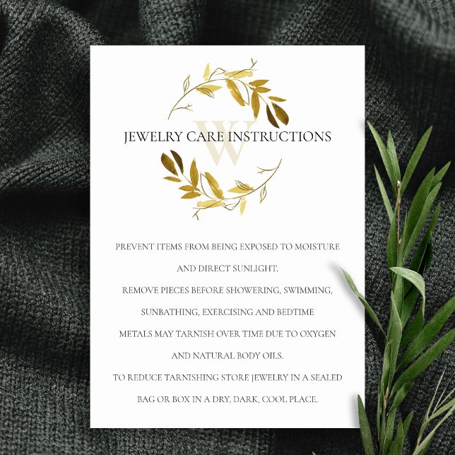 CARTE DE SOINS DE BIJOUX DE MONOGRAMME EN JAUNE D' (Créateur téléchargé)