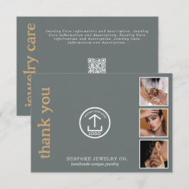 Carte de soins de bijoux Merci de révision Insérer