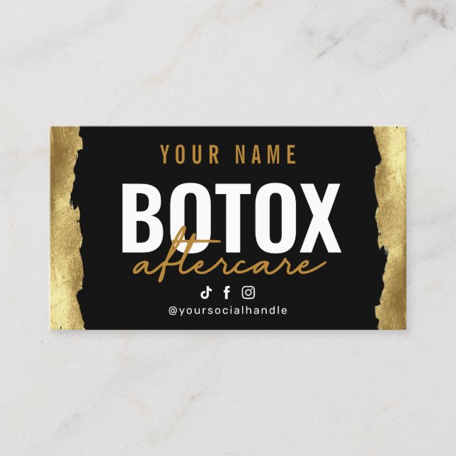 Carte de soins postérieurs Botox Gold Luxury (Devant)