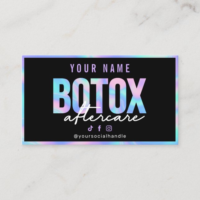 Carte de soins postérieurs Botox Holographique (Devant)