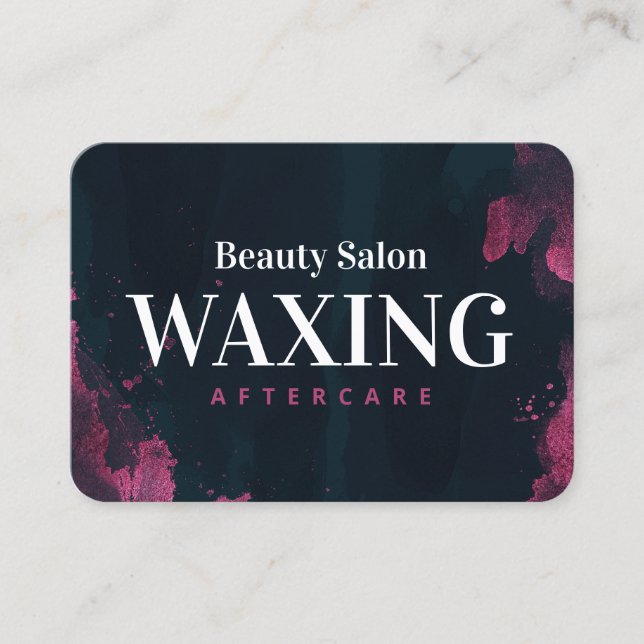 Carte de soins postérieurs Purple Black Waxing  (Devant)