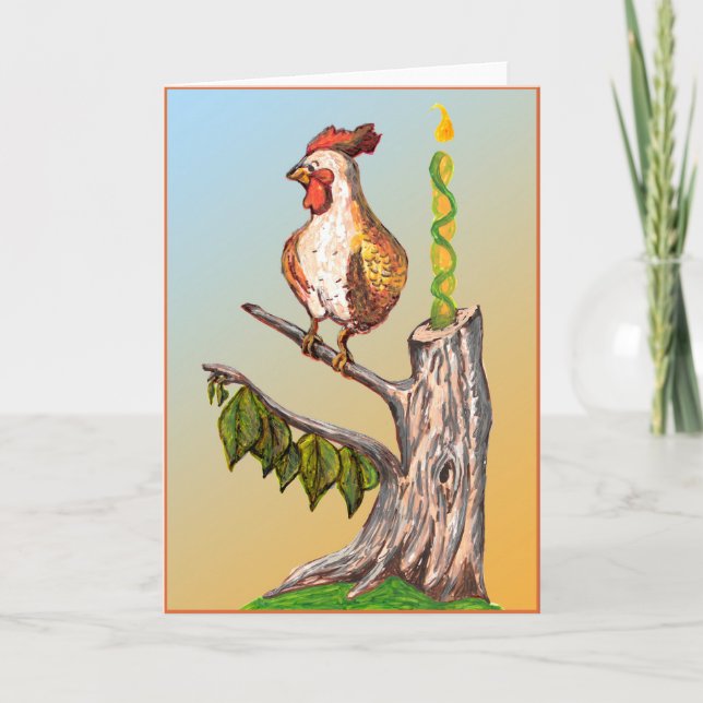 Carte de souche de coq et d'arbre à bougies à l'he (Devant)