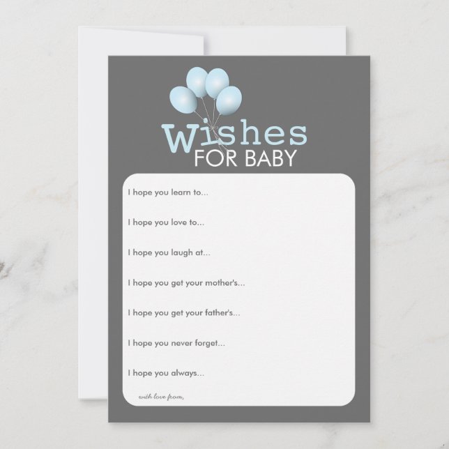 Carte de souhaits Baby shower de garçon Blue Ballo (Devant)