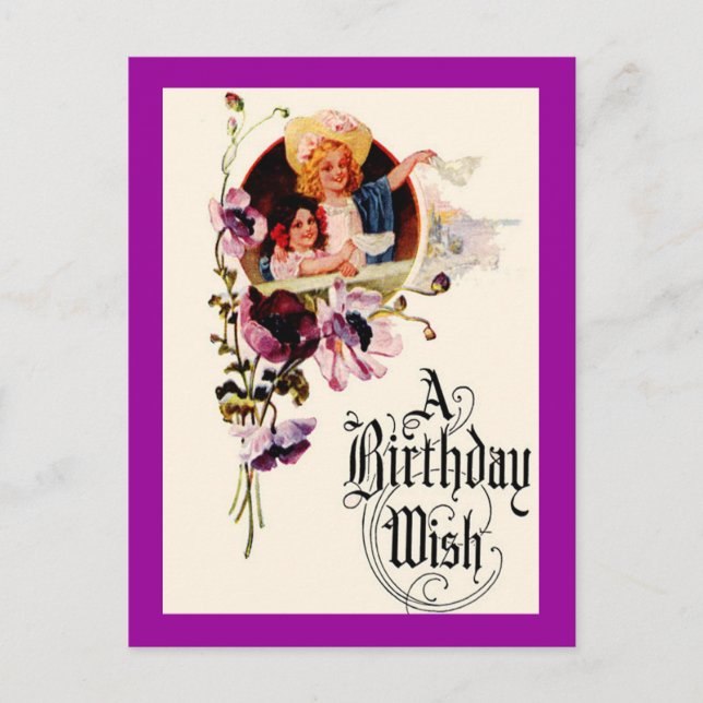 Carte de souhaits d'anniversaire vintage (Devant)